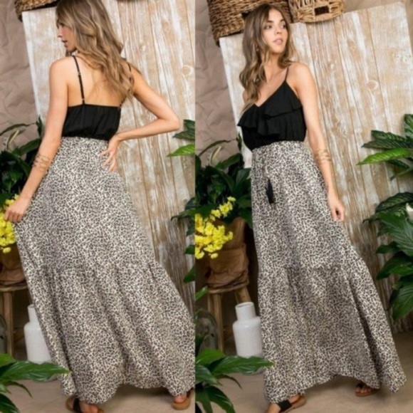 Boho Plus leopard Print Cami maxi Dress - Picture 4 of 5